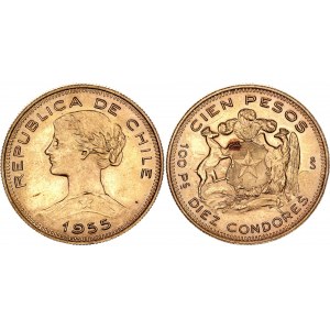 Chile 100 Pesos 1955 So