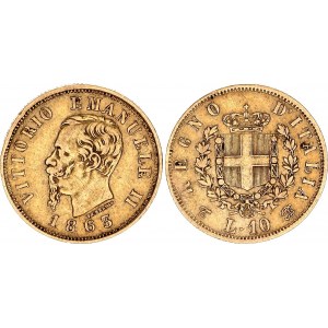 Italy 10 Lire 1863 T BN