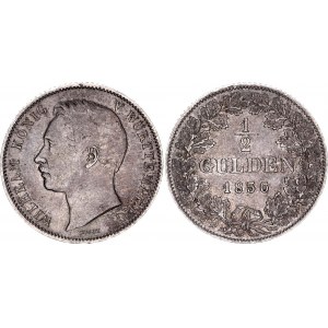 German States Wurttemberg 1/2 Gulden 1856