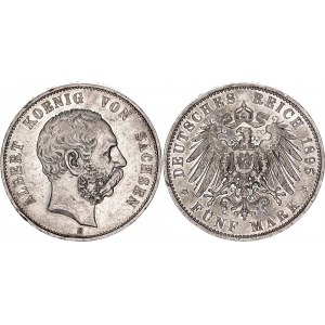 Germany - Empire Saxony-Albertine 5 Mark 1895 E