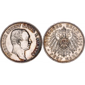 Germany - Empire Saxony-Albertine 5 Mark 1914 E