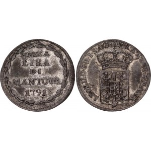Italian States Mantua 1/2 Lira 1791