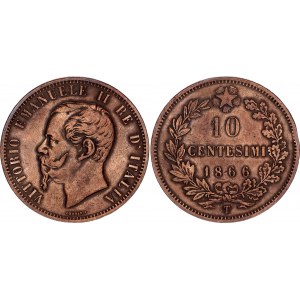 Italy 10 Centesimi 1866 T