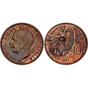 Italy 10 Centesimi 1921 R
