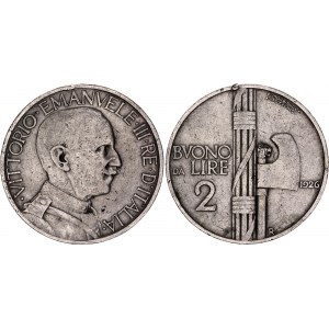 Italy 2 Lire 1926 R