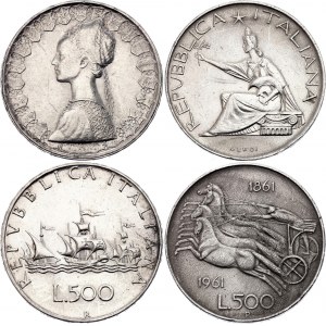 Italy 2 x 500 Lire 1958 - 1961