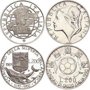Italy 2 x 200 Lire 1989 R