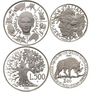 Italy 200 - 500 Lire 1991 R