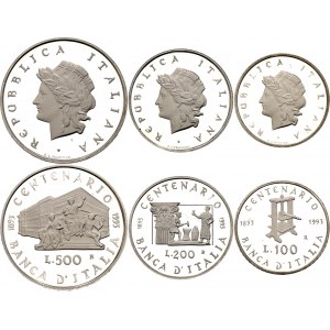 Italy 100 - 200 - 500 Lire 1993 R