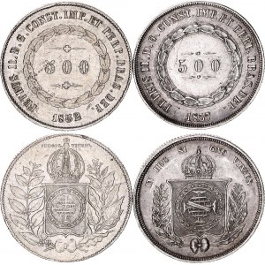 Brazil 2 x 500 Reis 1852 - 1857
