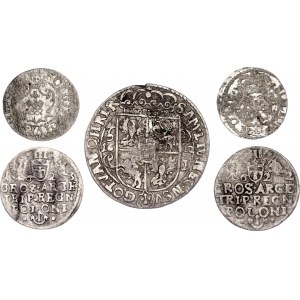 Polish - Lithuanian Commonwealth & Livonia Lot of 5 Silver Coins 1587 - 1623