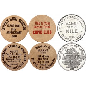 United States Lot of 6 Tokens 1968 - 1973