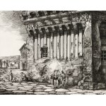 Luigi Rossini (1790 - 1857), Řím - Avanzo della Casa di Cola di Rienzo, 1820