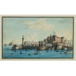AN (Posillipo School), Pohled na přístav Castel dell'Ovo v Neapoli, polovina 19. století.
