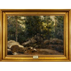Wladyslaw Bakalowicz (1833 - 1903), Lesní krajina z oblasti Fontainebleau, 70. léta 19. století.