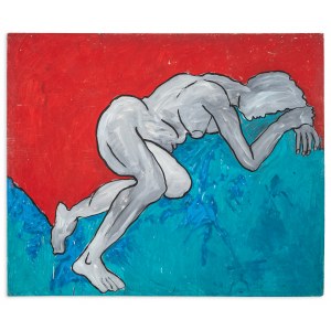 Wieslaw Obrzydowski (1938-2017), Lying nude / On the grass (double-sided painting), 1997
