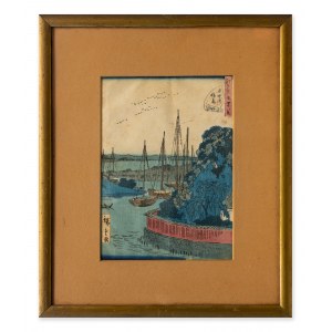 Hiroshige II Utagawa, Świątynia Inari w Teppozu z serii „Czterdzieści osiem słynnych widoków Edo”, 1860-1861