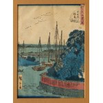 Hiroshige II Utagawa, Świątynia Inari w Teppozu z serii „Czterdzieści osiem słynnych widoków Edo”, 1860-1861