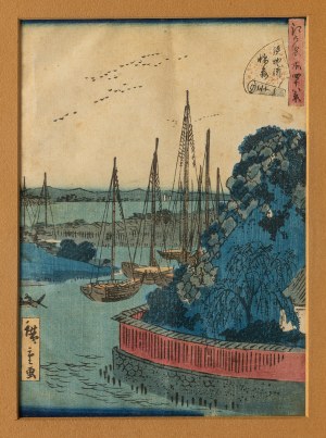 Hiroshige II Utagawa, Świątynia Inari w Teppozu z serii „Czterdzieści osiem słynnych widoków Edo”, 1860-1861