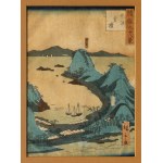 Utagawa Hiroshige II, Wieś rybacka Khashima z serii „Czterdzieści osiem słynnych widoków Edo”, 1860-1861