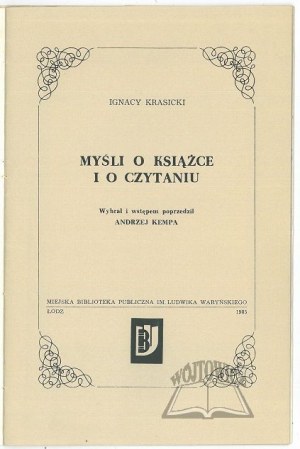 KRASICKI Ignacy, Thoughts on Books and Reading.