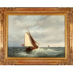Johan Coenraad LEICH (1823-1890), Sailing on a rough sea