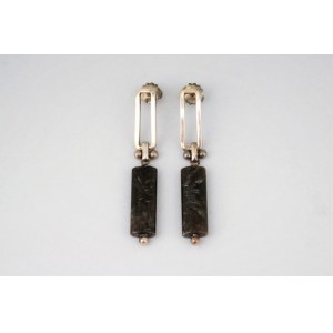 Earrings with chalcedony, 1930s.