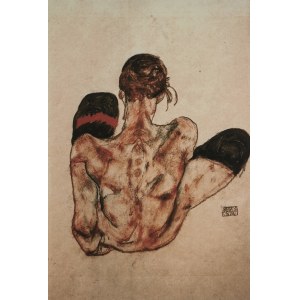 Egon Schiele (1890-1918), Akt mit rotem Strumpfband