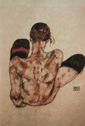 Egon Schiele (1890-1918), Akt z czerwona podwiązką