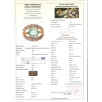 Złoty Współczesny Pierścionek ze szmaragdem i diamentami - Certyfikat