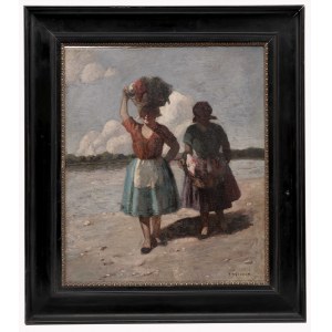 Two Girls with Baskets, Tivadar Josef Mousson