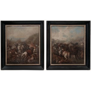 Two Battle Scenes, Antonio Maria Marini (attributed)