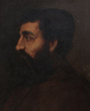 Aleksander Mroczkowski (1850 Kraków - 1927 Stubno k. Przemyśla), Portret mnicha, 1873