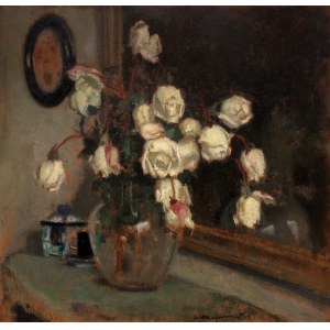 Alfons Karpiński (1875 Rozwadów - 1961 Kraków), Weiße Rosen