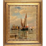 WILLIAM STANLEY HASELTINE (Philadelphia 1835-Roma 1900), Venetian lagoon with boats