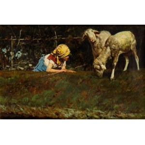 PIETRO PAJETTA (Serravalle 1845-Padova 1911), Shepherdess