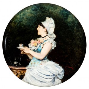 FRANCESCO VINEA (Forlì 1845-Firenze 1902), Young lady serving tea