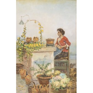 ARNALDO DE LISIO (Castelbottaccio 1869-Napoli 1949), Woman selling lemons