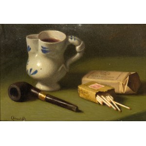 VINCENZO GHIRARDELLI (Gandino 1894-1967), Still life with pipe and matches