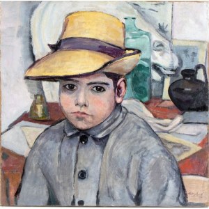 BACCIO MARIA BACCI (Firenze 1888-1974), Portrait of a young boy with straw hat