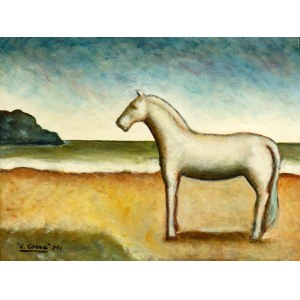 CARLO CARRÀ (Quargnento 1881-Milano 1881), Horse at the seaside