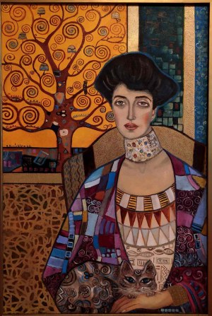 Krystyna Ruminkiewicz, Klimtowa z kotem, 2023