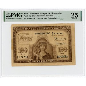 New Caledonia 100 Francs 1943 PMG 25