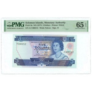 Solomon Islands 5 Dollars 1977 (ND) PMG 65 EPQ Gem Uncirculated