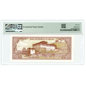 Bhutan 5 Ngultrum 1981 (ND) PMG 66 EPQ Gem UNC