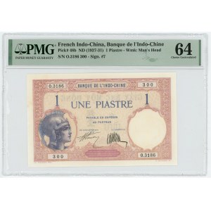 French Indochina 1 Piastre 1927 - 1931 (ND) PMG 64 Choice UNC