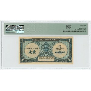 French Indochina 1 Piastre 1942 - 1945 (ND) PMG 58 Choice AUNC