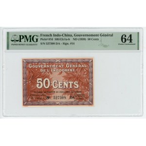 French Indochina 50 Cents 1939 (ND) PMG 64 Choice UNC