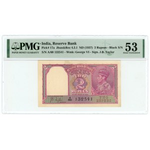 India 2 Rupees 1937 (ND) PMG 53 AUNC
