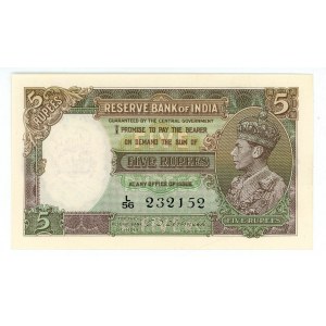 India 5 rupees 1943 (ND)